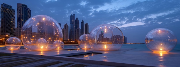 Luminous Globes Gracing the Urban Landscape