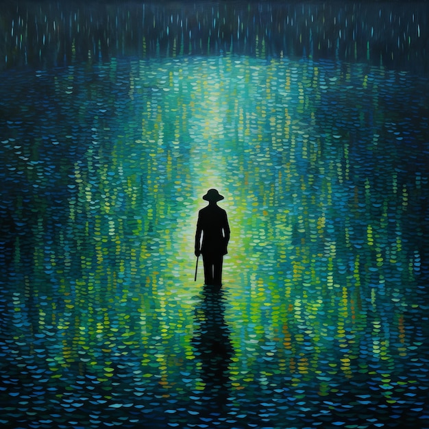 Photo luminous impressionism a serene walk in water