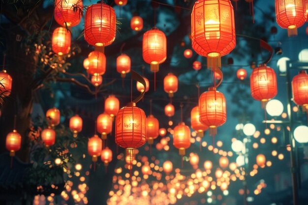 Luminous lantern festivals illuminating the night