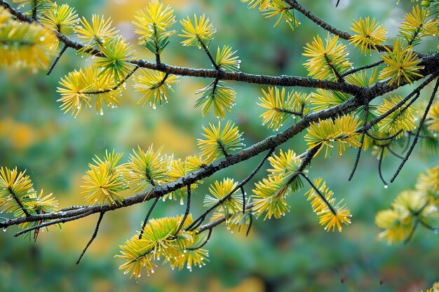 Luminous larch grain photo