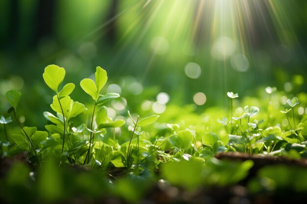 Luminous Leaves in Forest