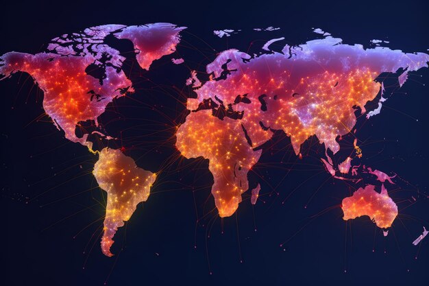 カラフルな世界地図付きの発光LEDパネル