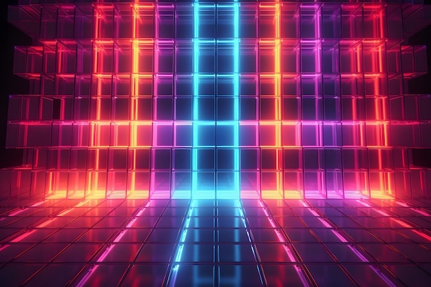 Luminous Neon Grid