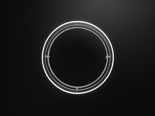 Photo luminous orb circle with white lines on a black background