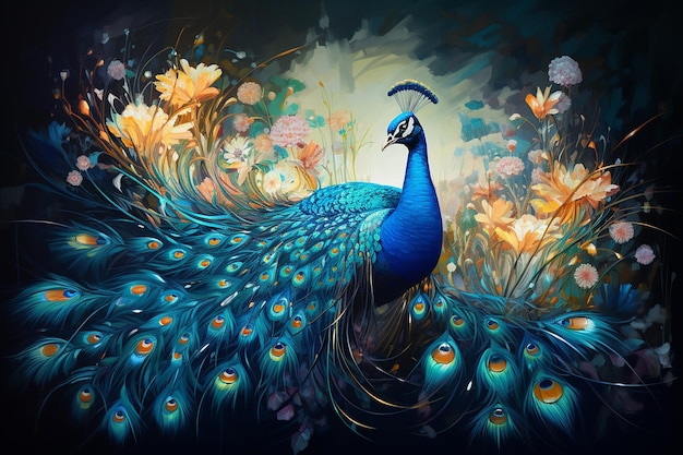 Luminous peacock