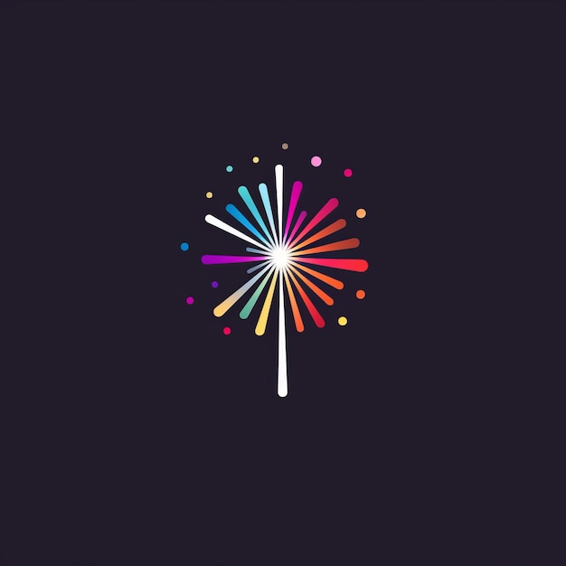 Photo luminous skies a stylish minimalist new year's eve fireworks logo inspired by hans donner