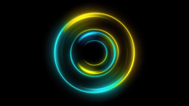 Luminous swirling glowing circles