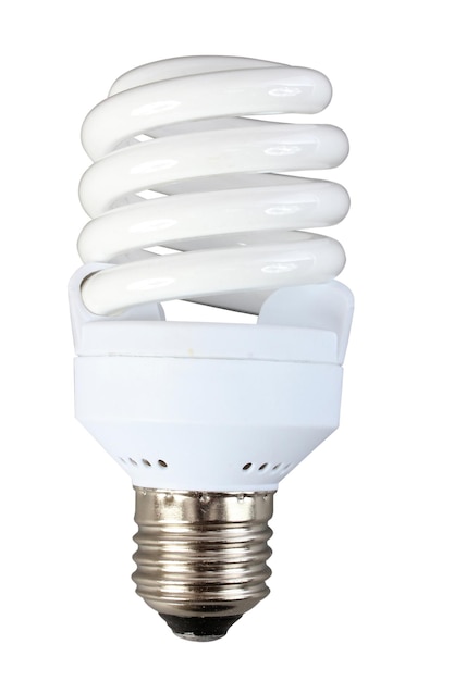 Luminous tube lamp on white background isolated