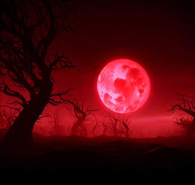 Foto luna rossa e luna di sangue