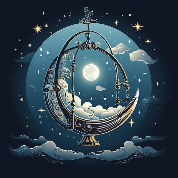 Lunar Lullaby Vector Illustration