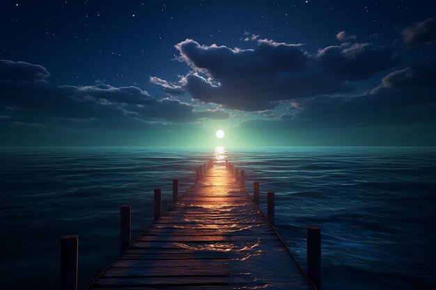 Premium AI Image  Lunar Majesty Full Moon Rising Over AweInspiring 