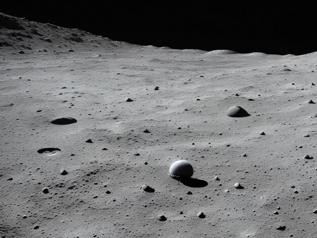 Foto la superficie lunare vista da un rover lunare
