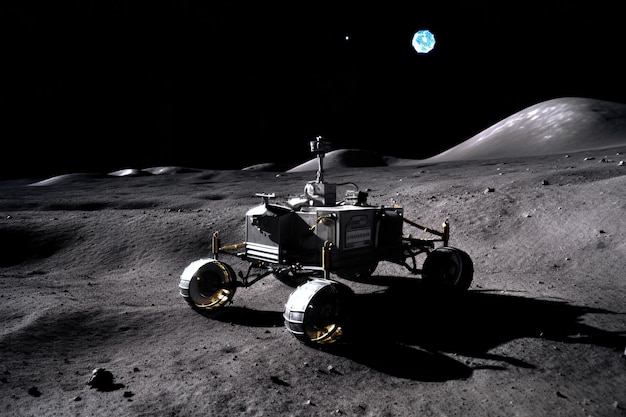 A lunar vehicle on the moon