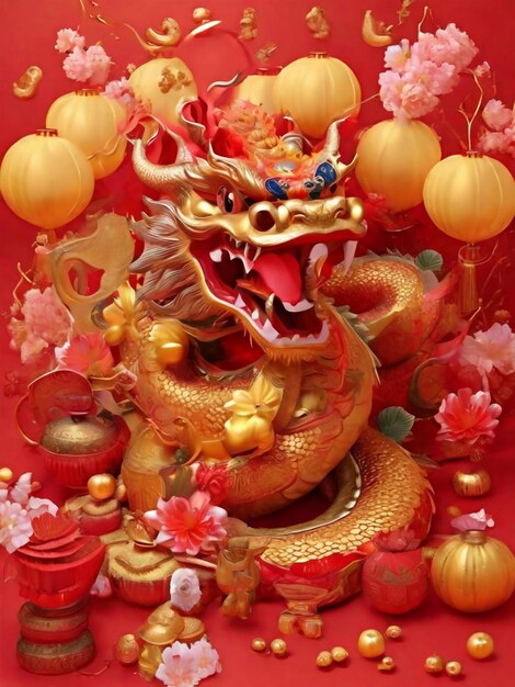 Lunar Year Gelukkige Chinese Nieuwjaarsviering Afbeelding Alles is rood