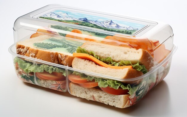 A Lunch Box on a Clear Canvas