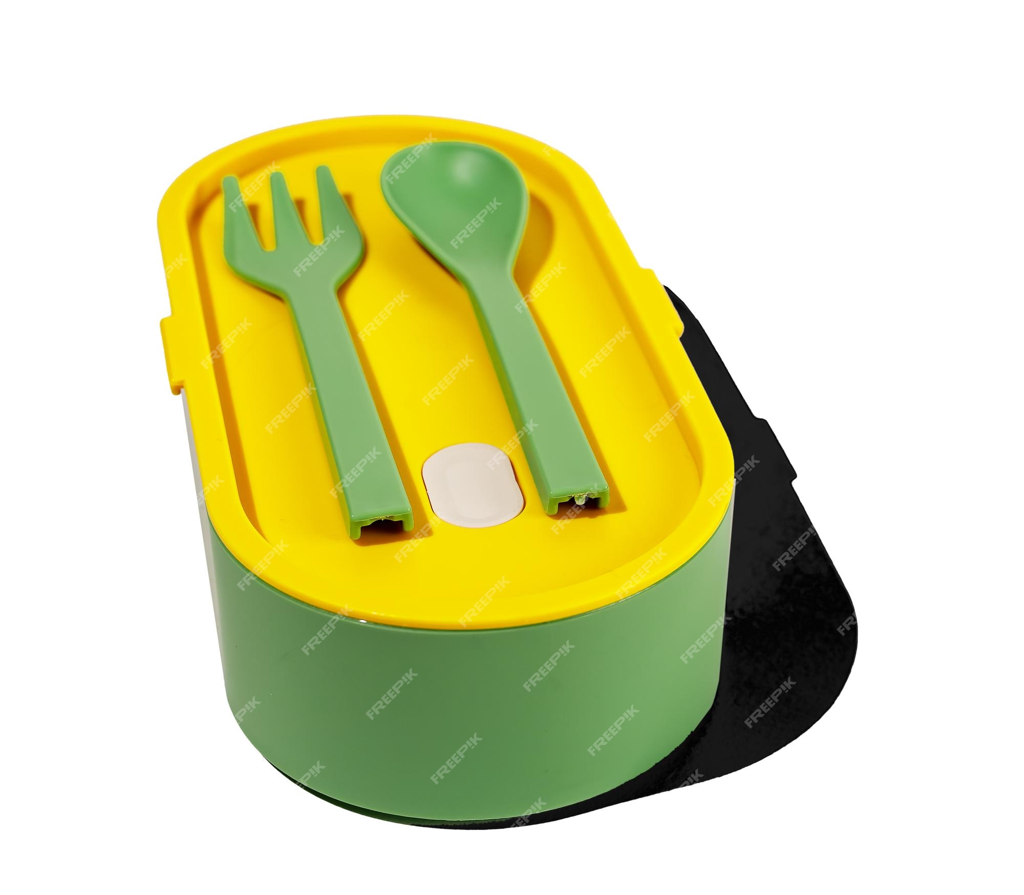 Premium Photo  Lunch box and plastic fork spoon utensils lunchbox