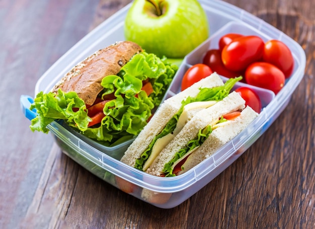 Premium AI Image | Lunch box with school background