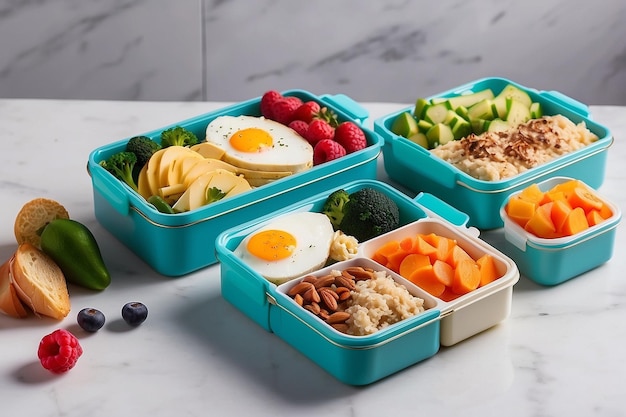 Lunch boxes with keto diet food ar c