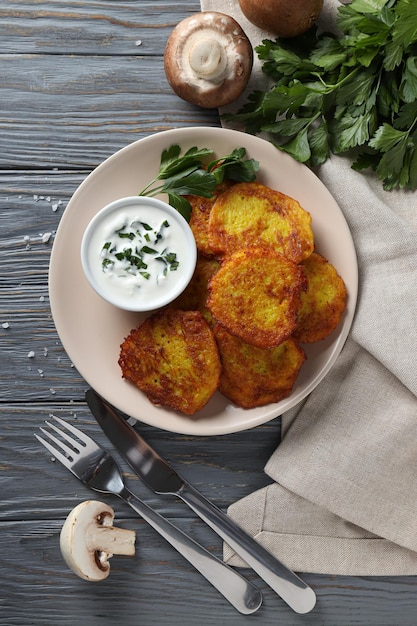 Lunch tasty food concept delicious hash browns