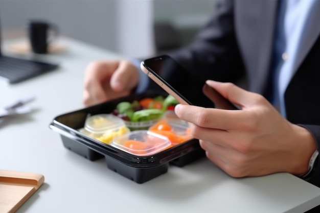 Lunchbox voor op kantoor Saladevoeding Genereer Ai