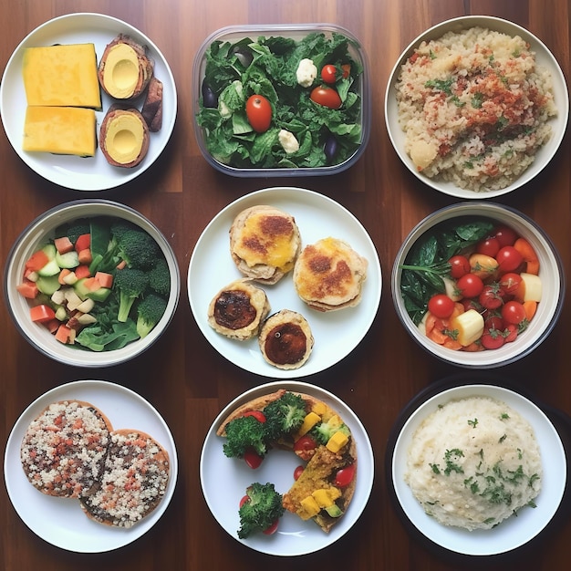 Lunchboxen met gezond voedsel