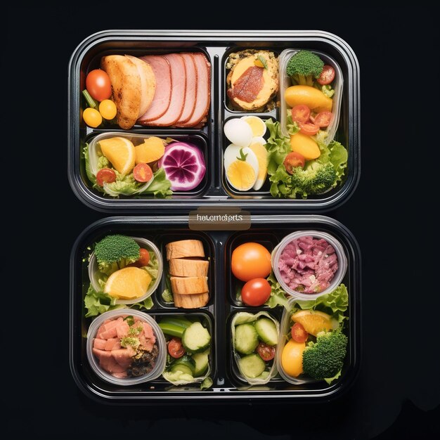 Lunchboxen met gezond voedsel