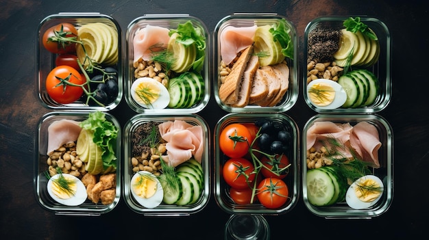 Lunchboxes with healthy food