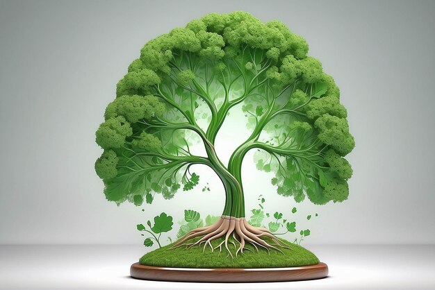 Lung green treeshaped images medical concepts autopsy 3D display and animals as an element