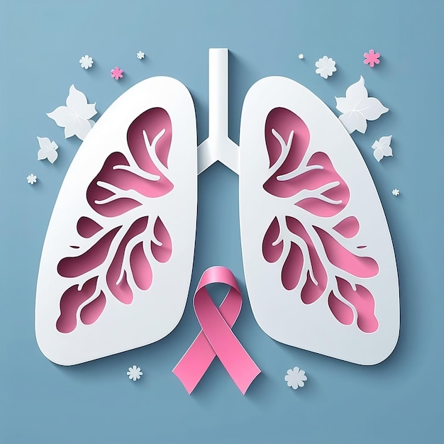 Lungs Cancer Awareness Month lungs silhouette in Illustration for Background World Cancer day