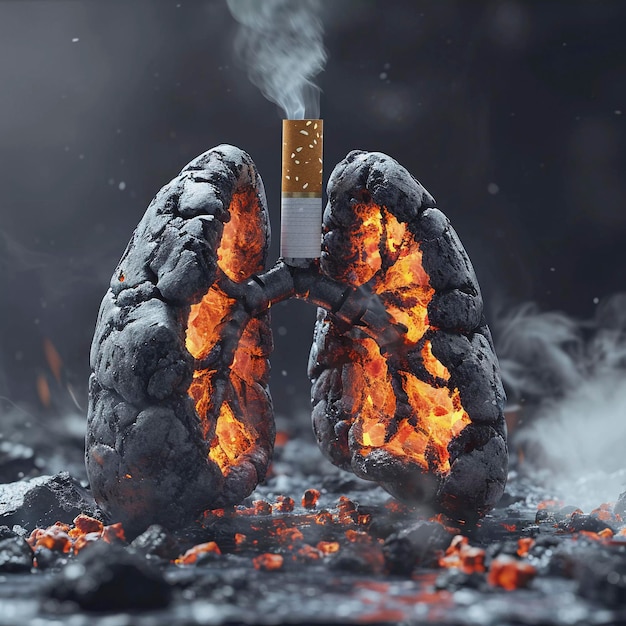 Lungs of a cigarette smoker generative ai