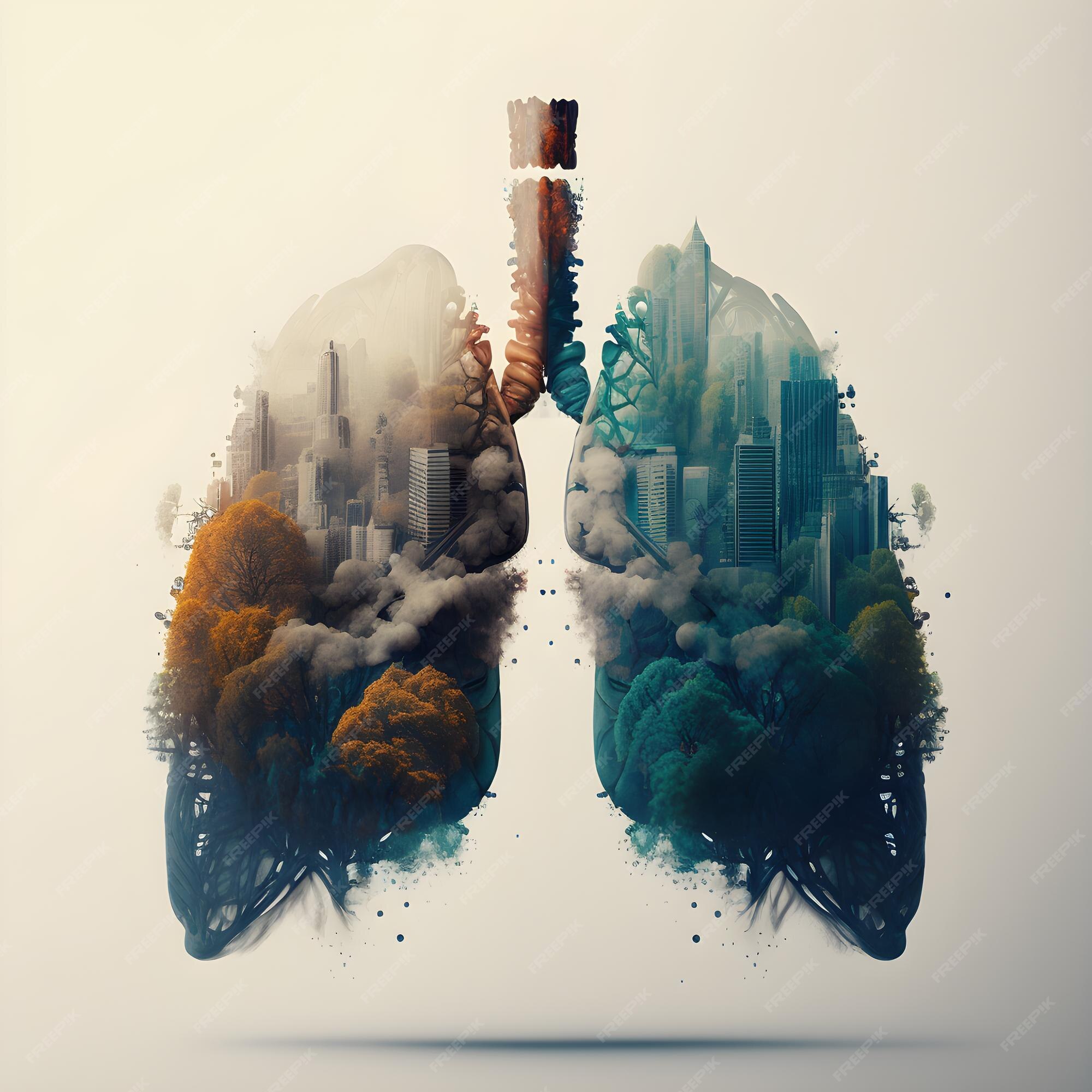 Premium Photo | Lungs and forest illustration