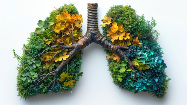 lungs in the form of branches and leaves