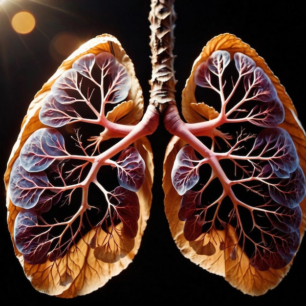 Photo lungs human body part for breathing and oxygenation