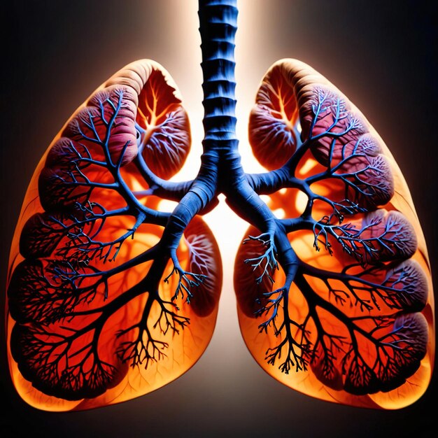 Photo lungs human body part for breathing and oxygenation