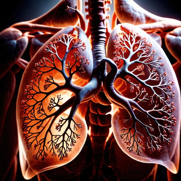 Photo lungs human body part for breathing and oxygenation