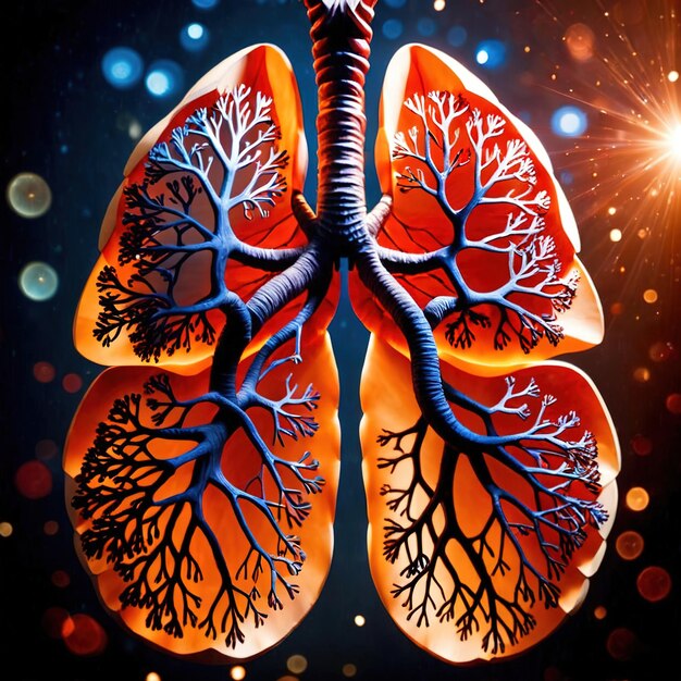 Photo lungs human body part for breathing and oxygenation