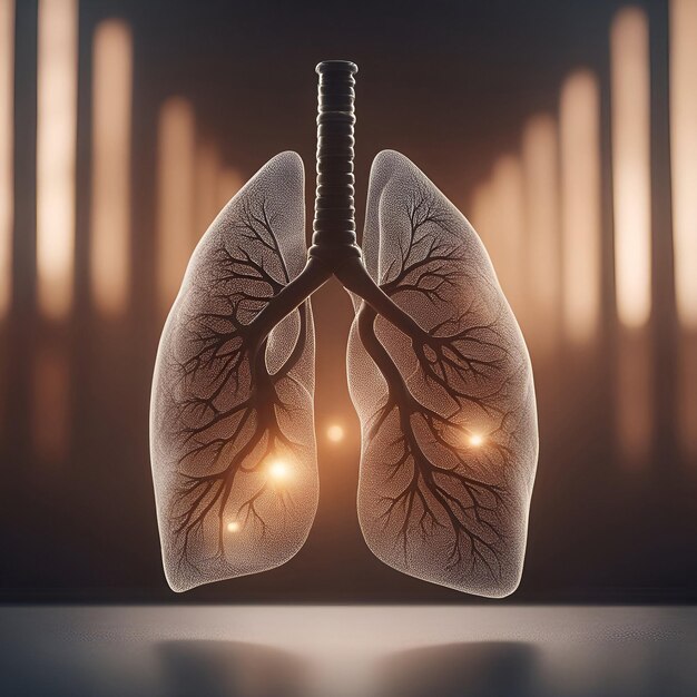 Lungs Human Respiratory System Anatomy 3D Rendering