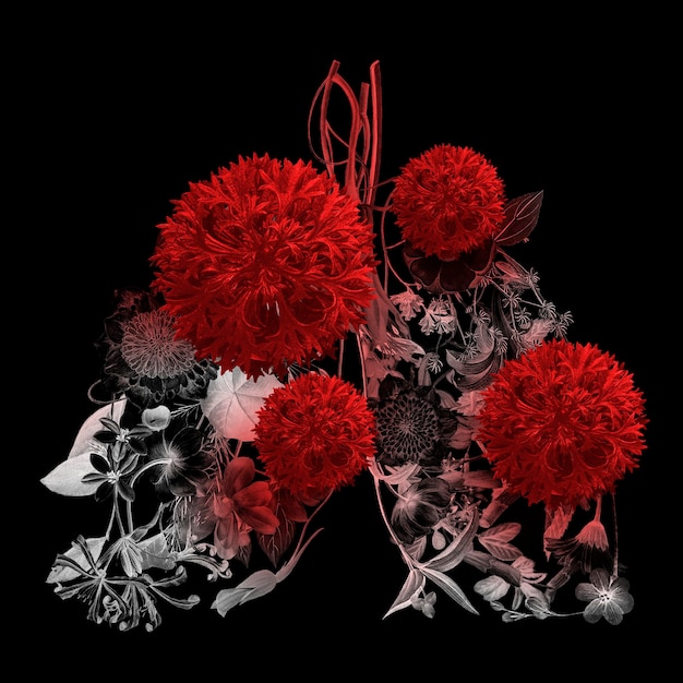 Lungs infected with coronavirus background