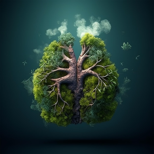 Lungs like nature dark background