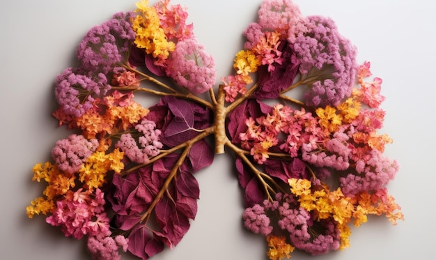 The lungs made from flowers were a stunning and unique work of art Creating using generative AI tools