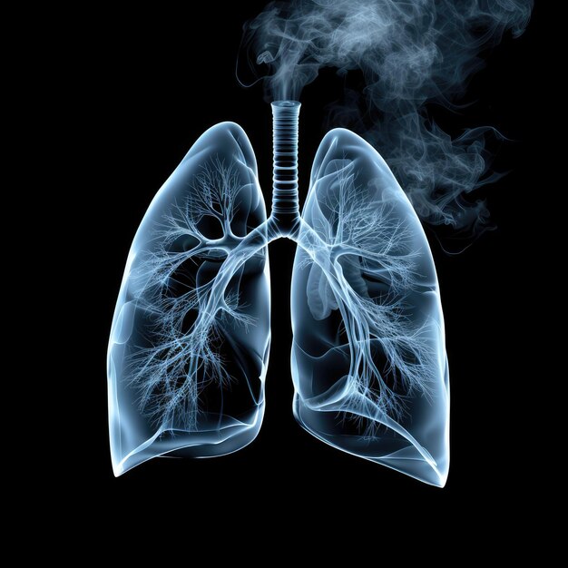 Lungs made of smoke AI generated Image