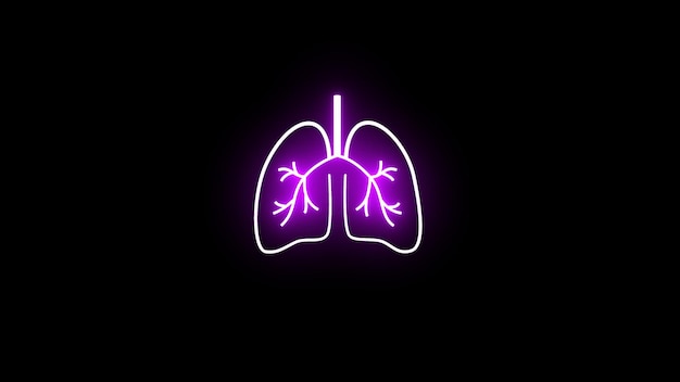 lungs neon sign modern glowing banner design colorful modern design trend