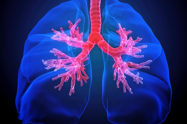 Lungs with visible bronchi