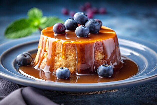 luscious caramel pudding for a delightful dessert AI Generated