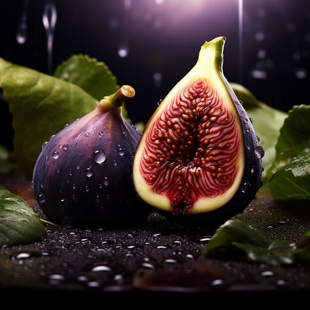 Photo luscious fig anjeer landscape background