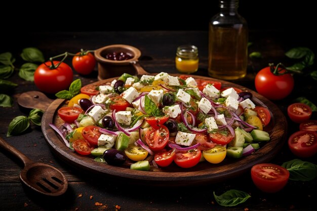 Luscious Greek Salad with Vine Ripened Tomatoes