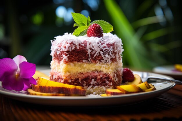 Foto luscious lamingtons closeup symphony of delightful decadence