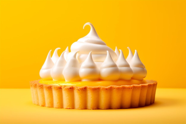 Luscious Lemon Meringue Tart boeiende close-up fotografie voor kookboek of reclame