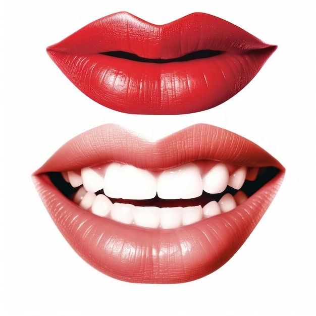 Luscious Lips on a Clean White Background Generative AI