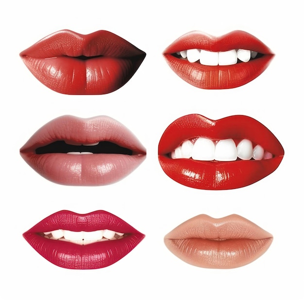 Luscious Lips on a Clean White Background Generative AI
